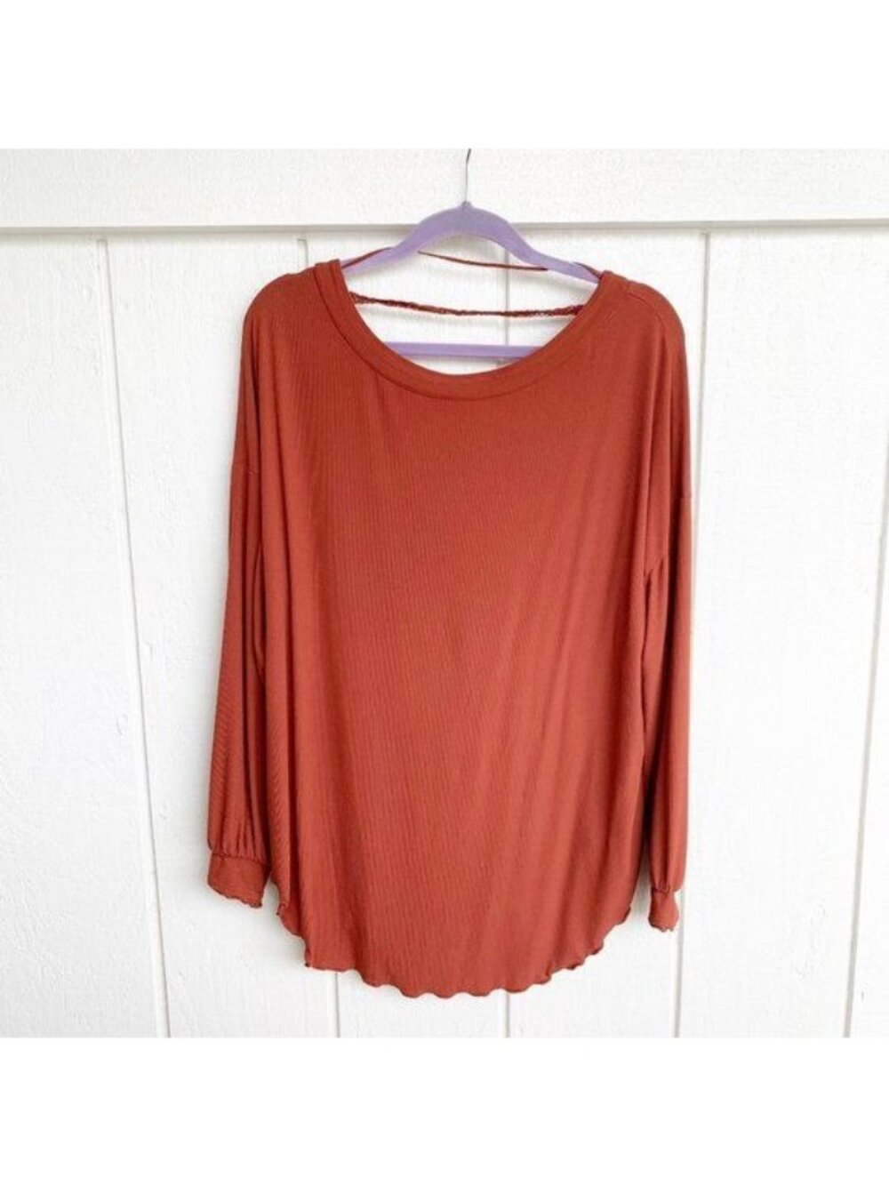 Free People Shimmy Shake Twist Back Rust Red Brown Cowboy Top Women's Small S